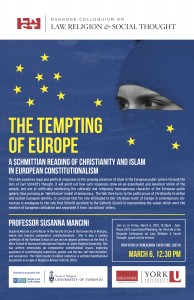 Poster for the event "The Tempting of Europe".